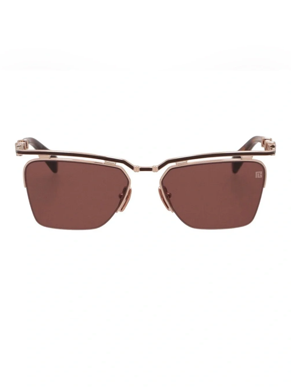 Balmain: Unisex 57mm Triomphe Gold Sunglasses